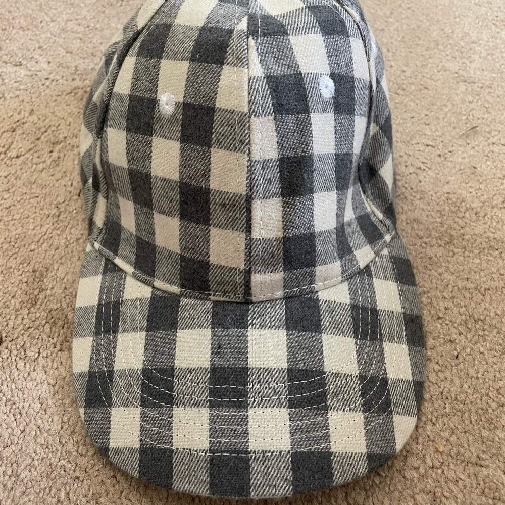 Plaid Grey and White Baseball Cap from Cocus Pocus (NEVER WORN)